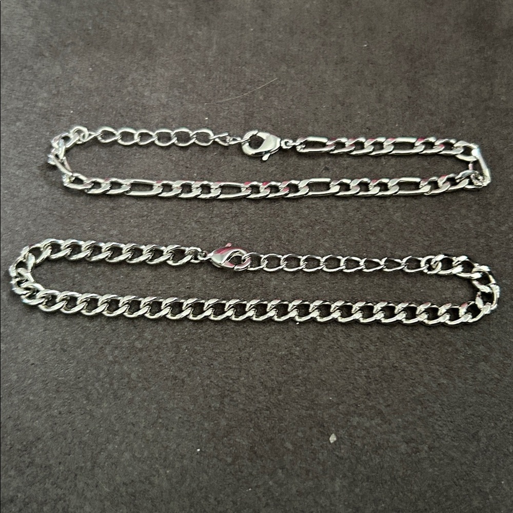 Silver Chain Necklace Set